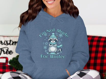 Grumpy Raccoon Hoodie: Funny Winter Hater Sweatshirt