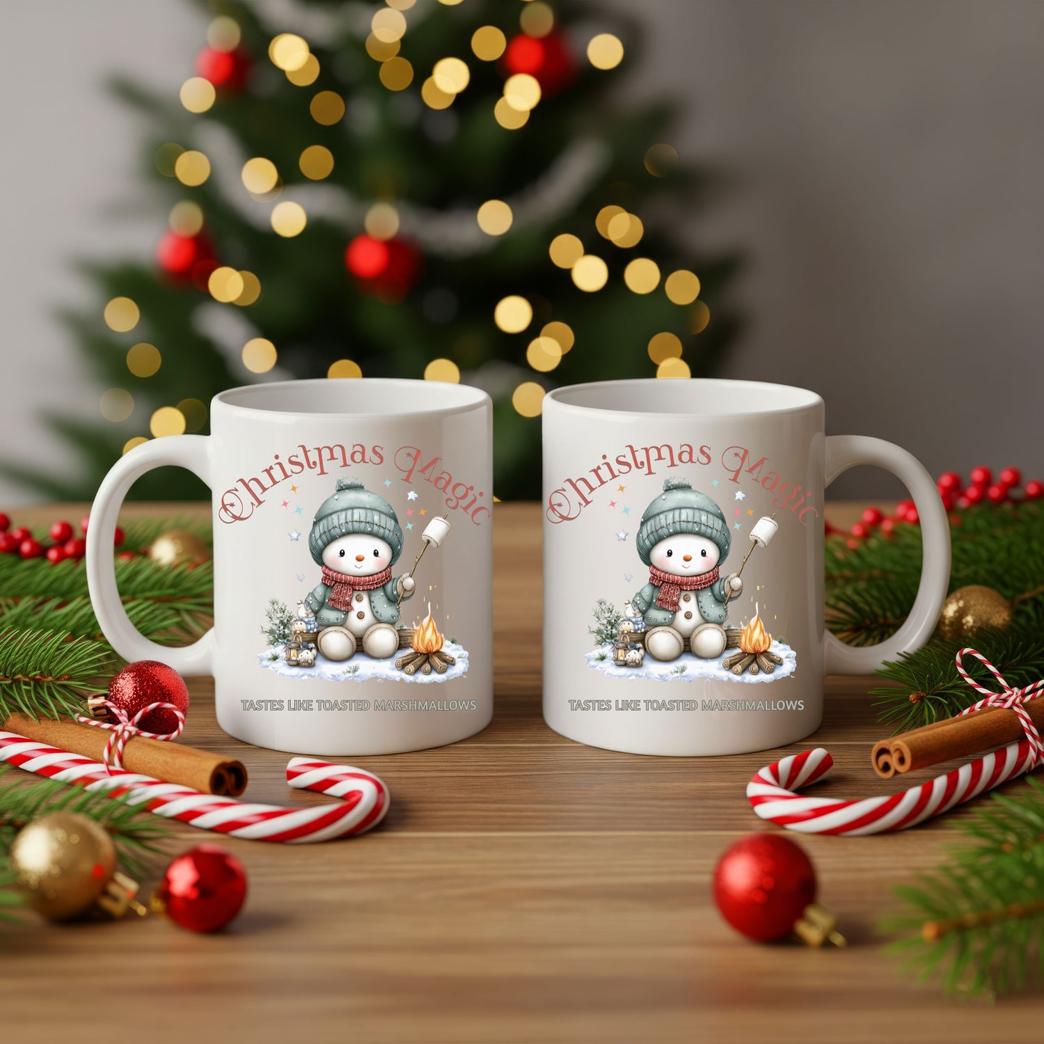 Festive Xmas Magic Snowman Mug for Winter Holiday