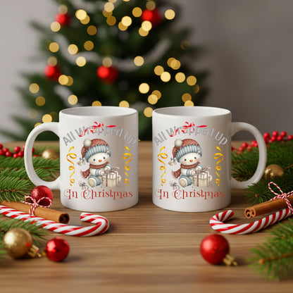 Adorable Baby All Wrapped Up In Christmas Mug