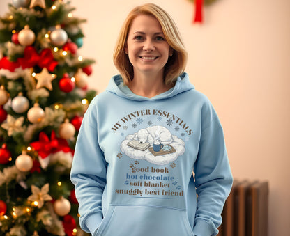 My Winter Essentials Cozy Hoodie Snuggle Best Friend
