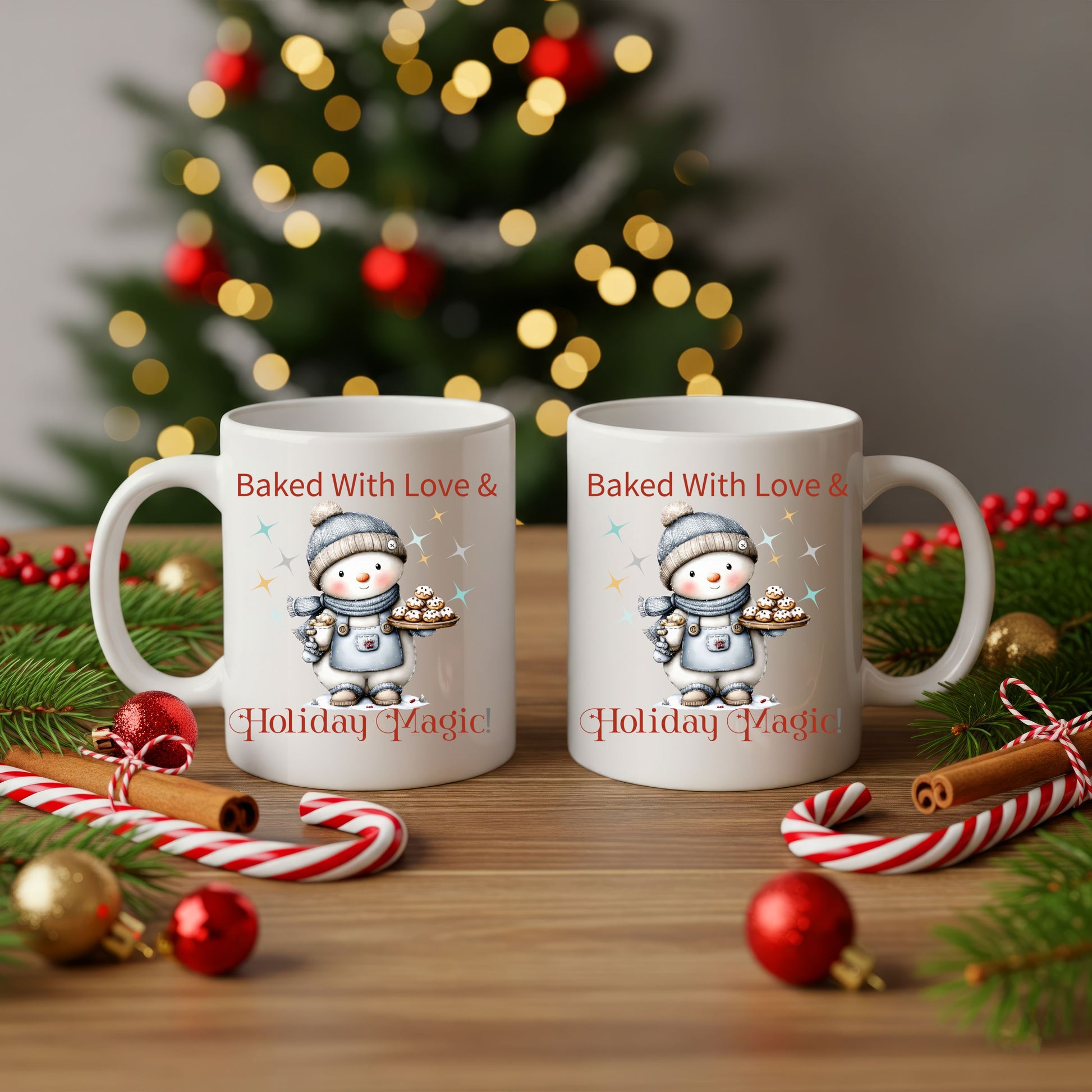 Baked With Love & Holiday Magic Mug for Festive Cheer