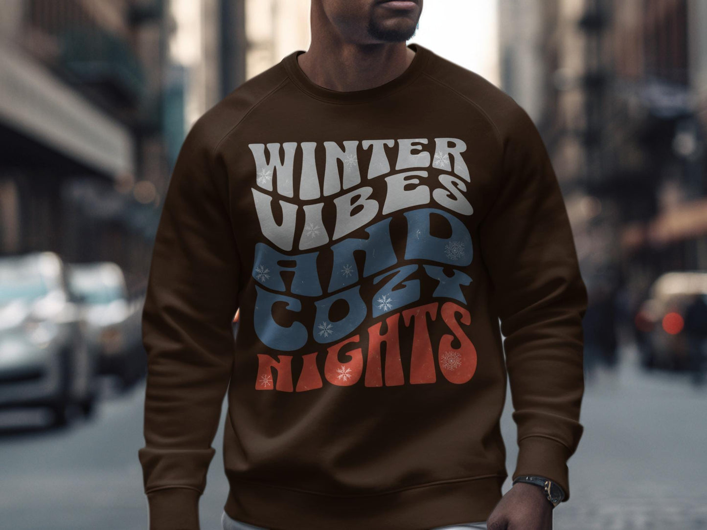 Winter Vibes Sweatshirt | Cozy Nights Unisex Crewneck