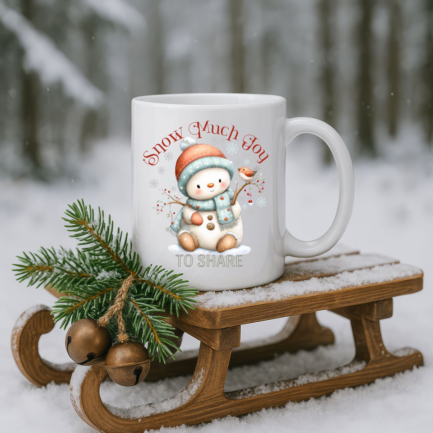 Snowman Christmas Mug with Joyful Winter Theme