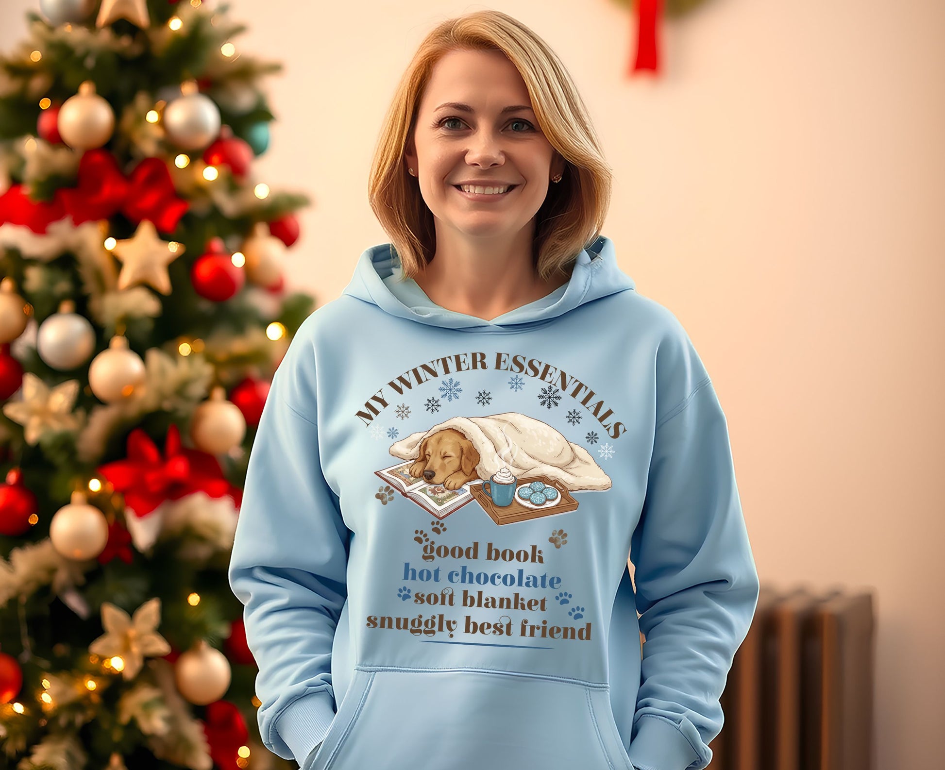 Winter Essentials Good Book Hot Chocolate Blanket Hoodie