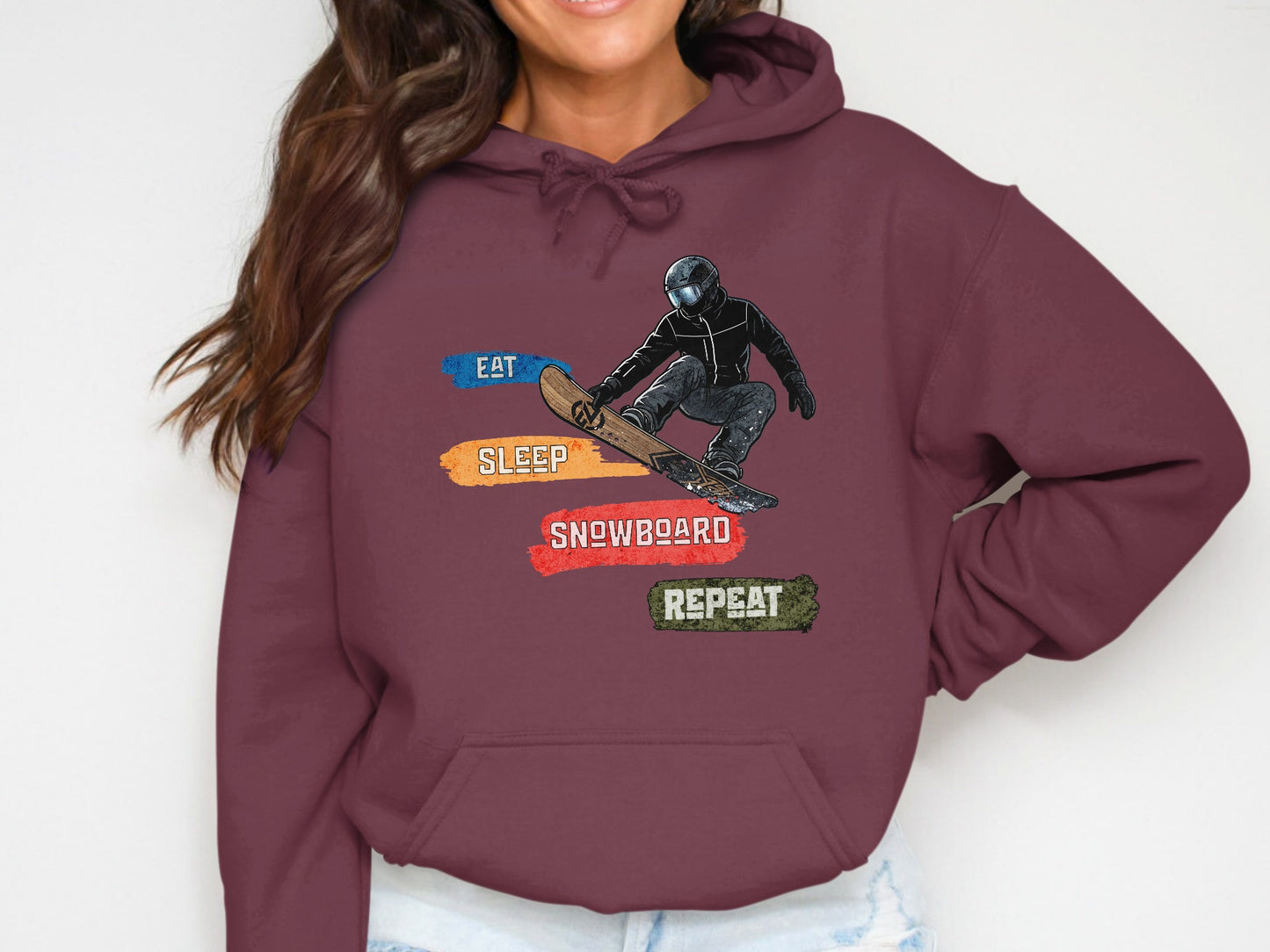 Eat Sleep Snowboard Repeat Snowboarder Hoodie