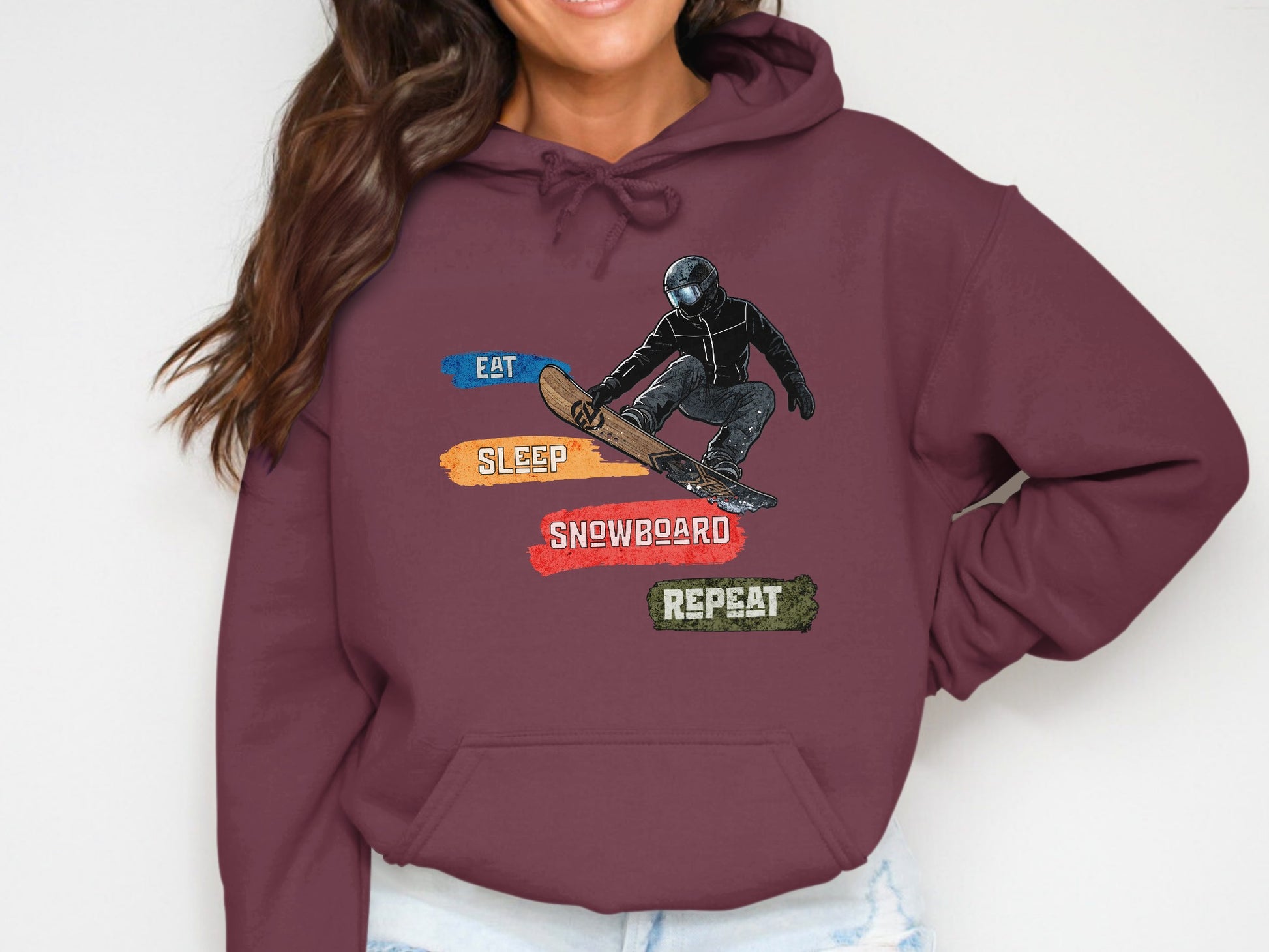 Eat Sleep Snowboard Repeat Snowboarder Hoodie