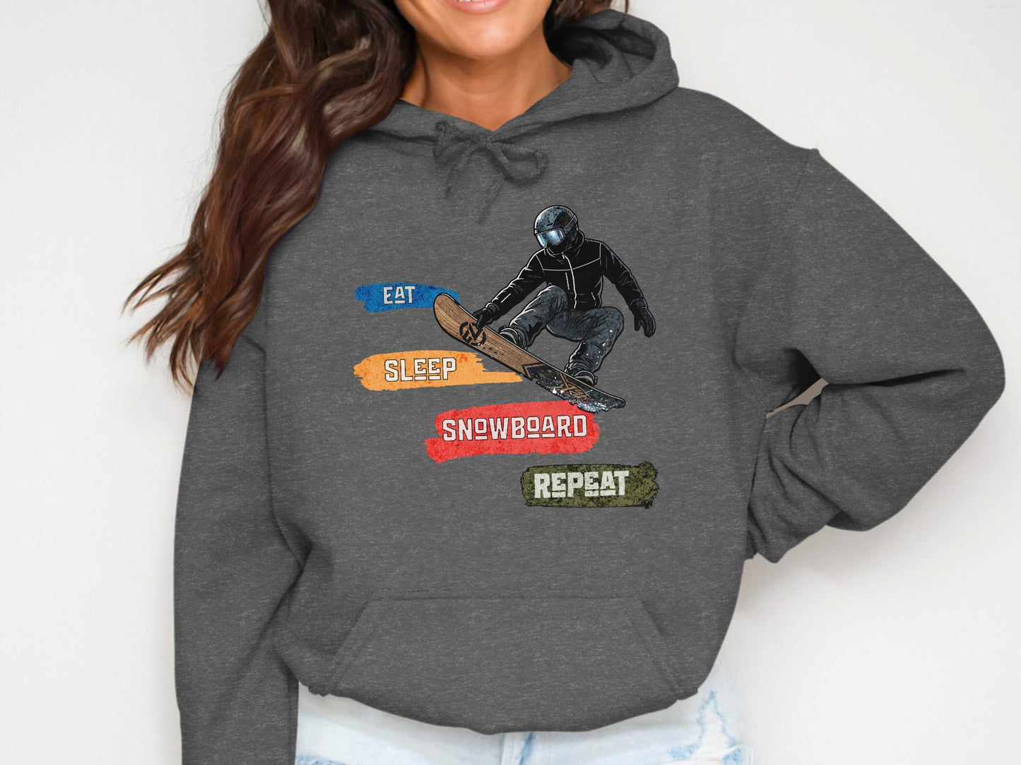 Eat Sleep Snowboard Repeat Graphic Hoodie