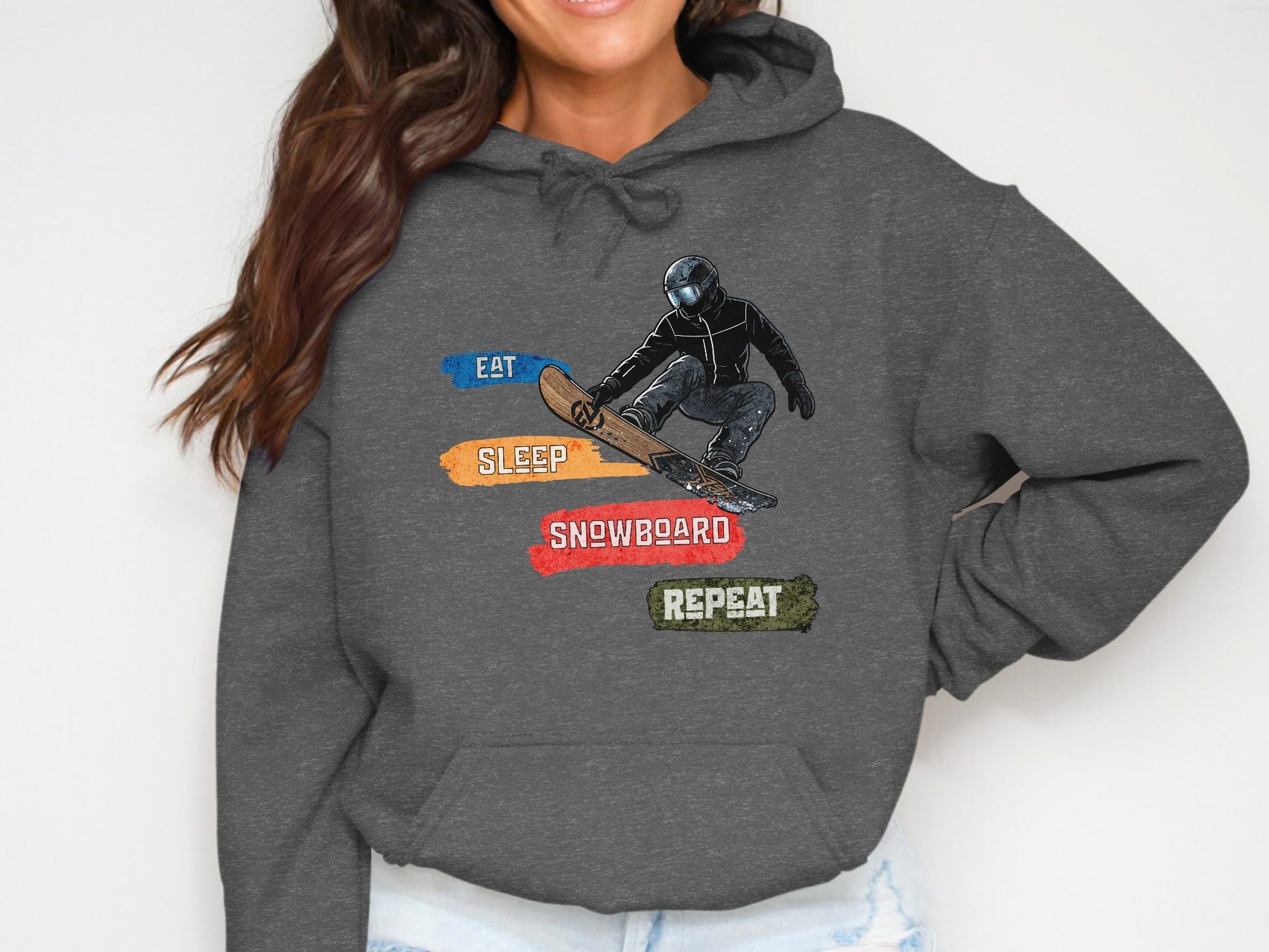 Eat Sleep Snowboard Repeat Graphic Hoodie